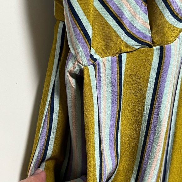 ASTR The Label Trendy Pleated front racerback bold retro stripes JUMPSUIT - Picture 8 of 12